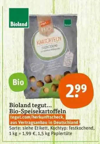 tegut Bioland tegut...bio-speisekartoffeln Angebot