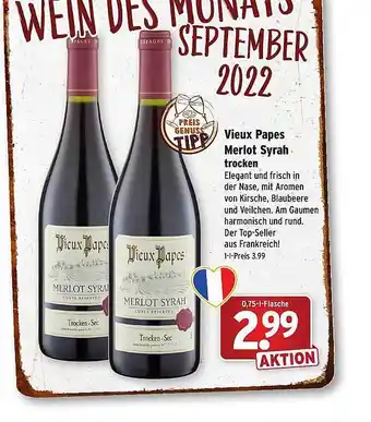 Wasgau Vieux papes merlot syrah trocken Angebot