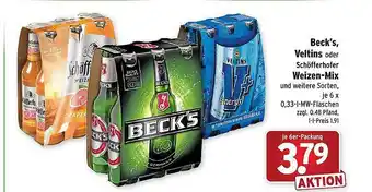 Wasgau Beck's veltins oder schöfferhofer weizen-mix Angebot