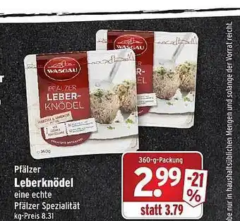 Wasgau Pfälzer leberknödel Angebot