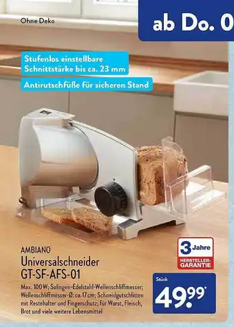 Aldi Nord Ambiano universalschneider gt-sf-afs-01 Angebot