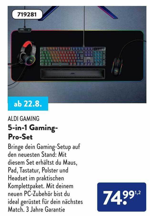 Aldi gaming 5in1 gamingproset Angebot bei Aldi Nord