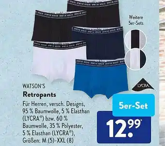 Aldi Süd Watson's retropants Angebot