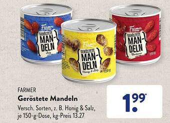 Aldi Süd Farmer geröstete mandeln Angebot