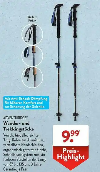 Aldi Süd Adventuridge wander- und trekkingstöcke Angebot