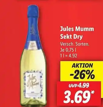 Lidl Jules mumm sekt dry Angebot