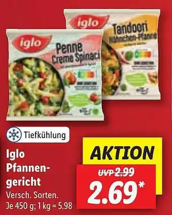 Lidl Iglo pfannengericht tiefkühlung Angebot