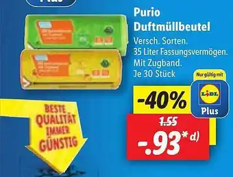 Lidl Purio duftmüllbeutel Angebot