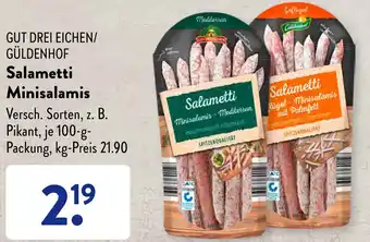 Aldi Süd Gut Drei Eichen/Güldenhof Salametti Minisalamis 100 g Packung Angebot