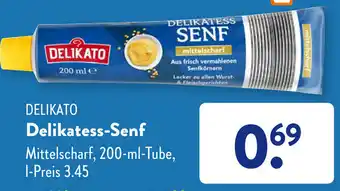 Aldi Süd Delikato Delikatess Senf Mittelscharf 200 ml Tube Angebot