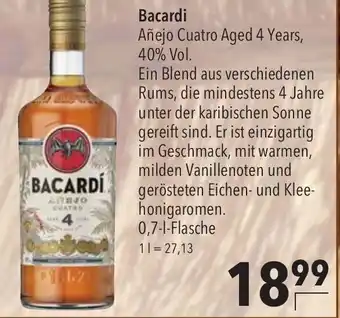 CITTI Markt Bacardí Añejo Cuatro 0,7 l Angebot