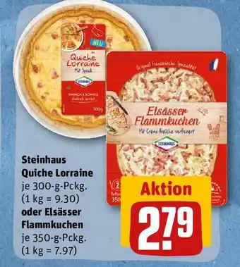 REWE Steinhaus Quiche Lorraine 300g o Elsasser Flammkuchen 350g Angebot