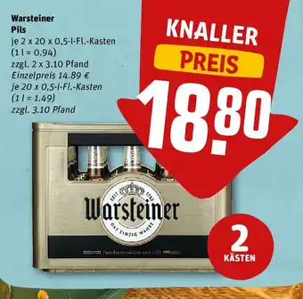 REWE Warsteiner 2*20*500ml Angebot