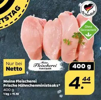 NETTO Meine Fleischerei Frische Hähnchenministeaks 400 g Angebot