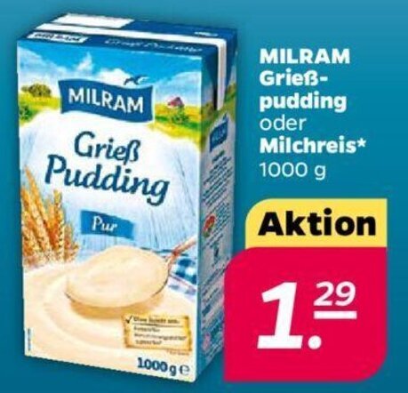 Milram Grießpudding oder Milchreis 1000 g Angebot bei NETTO