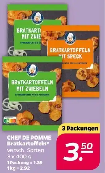 NETTO Chef de Pomme Bratkartoffeln 3 x 400 g Angebot