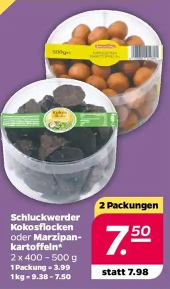 NETTO Schluckwerder Kokosflocken oder Marzipankartoffeln 2x400-500 g Angebot