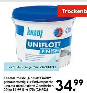 Hellweg Spachtelmasse „uniflott finish“ knauf Angebot