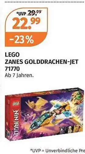 Müller Lego zanes golddrachen-jet 71770 Angebot