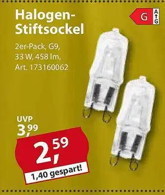 Sonderpreis Baumarkt Halogen-stiftsockel Angebot