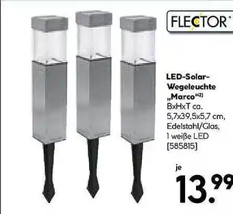 Hellweg Flector led-solarwegeleuchte „marco“ Angebot