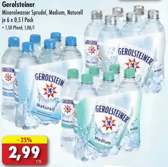 Lösch Depot Gerolsteiner Mineralwasser 6x0,5 L Pack Angebot