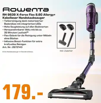 Saturn Rowenta RH 9639 X-Force Flex 8.60 Allergy+Kabelloser Handstaubsauger Angebot