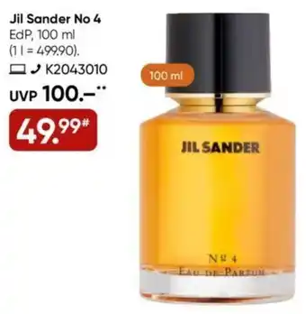 Galeria Jil Sander No 4 EdP, 100 ml Angebot