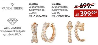 Galeria Vandenberg Creolen Angebot