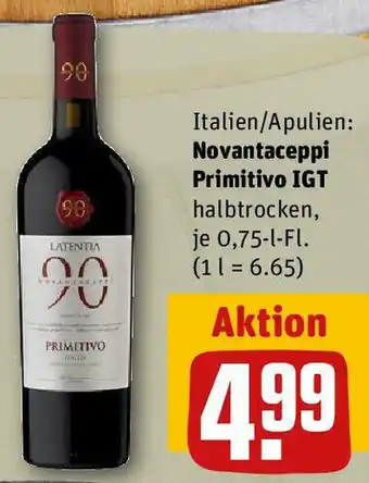 REWE Latentia Novantaceppi Primitvo IGT 750ml Angebot