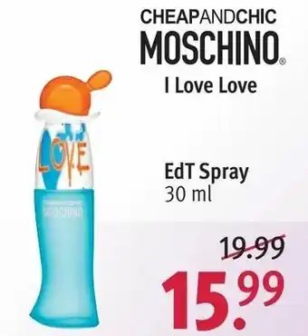 Rossmann Cheapandchic Moschino I Love Love EdT Spray 30ml Angebot