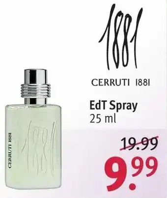 Rossmann Cerruti 1881 EdT Spray 25ml Angebot