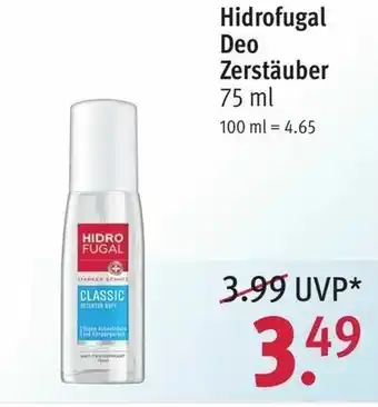 Rossmann Hidrofugal Deo Zerstäuber 75ml Angebot