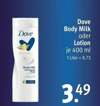 Rossmann Dove Body Milk oder Lotion 400ml Angebot