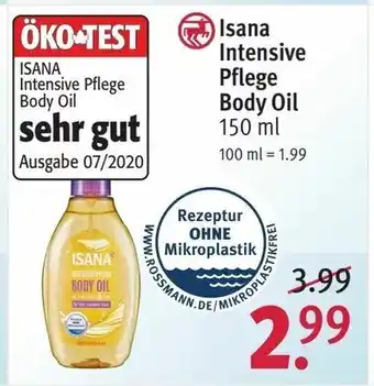 Rossmann Isana Intensive Pflege Body Oil 150ml Angebot