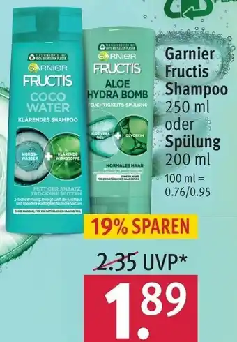 Rossmann Garnier Fructis Shampoo 250ml oder Spülung 200ml Angebot