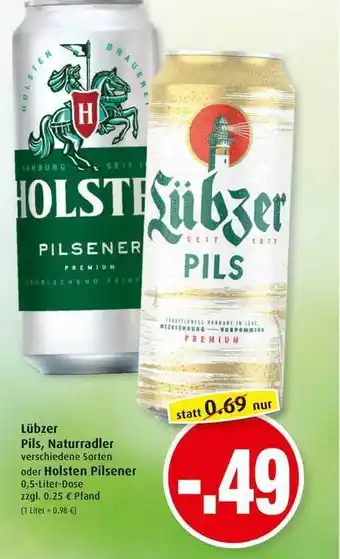 Markant Lübzer Pils, Naturradler Oder Holsten Pilsener 0,5L Dose Angebot