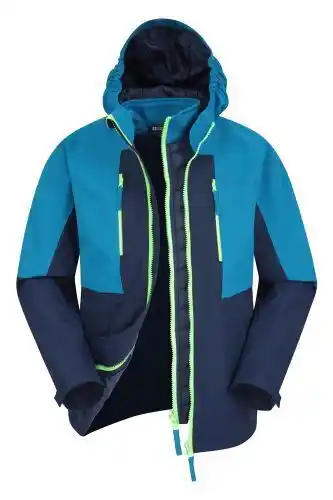 Mountain Warehouse Mountain warehouse ravine wasserdichte 3-in-1-kinderjacke - dunkel türkis Angebot