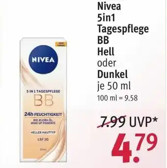 Rossmann Nivea 5in1 Tagespflege BB Hell oder Dunkel 50ml Angebot