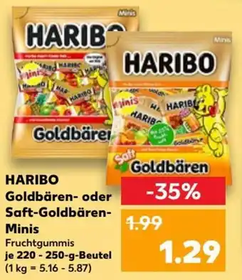 Kaufland Haribo Goldbären oder Saft Goldbären Minis 220-250 g Beutel Angebot