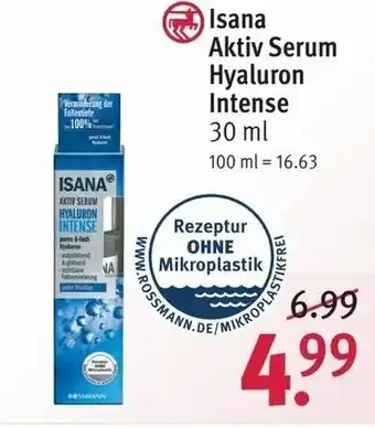Rossmann Isana Aktiv Serum Hyaluron Intense 30ml Angebot