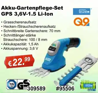 Stabilo Fachmarkt Güde Akku Gartenpflege Set GPS 3,6V-1.5 Li-Ion Angebot