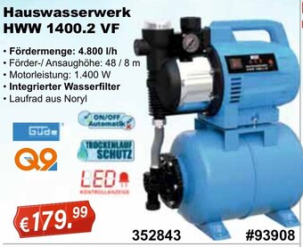 Stabilo Fachmarkt Güde Hauswasserwerk HWW 1400.2 VF Angebot