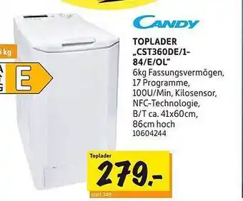 SCONTO Toplader „cst360de-184-e-ol“ candy Angebot