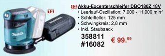 Stabilo Fachmarkt Makita Akku Excenterschleifer DBO180Z 18V Angebot