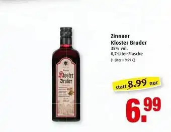 Markant Zinnaer Kloster Bruder 0,7L Angebot