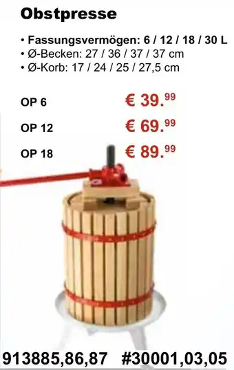 Stabilo Fachmarkt Obstpresse Angebot