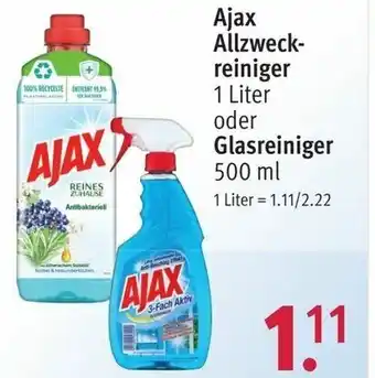 Rossmann Ajax Allzweckreiniger 1L oder Glasreiniger 500ml Angebot