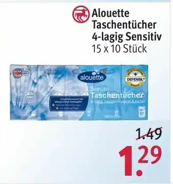 Rossmann Alouette Taschentücher 4-lagig Sensitiv Angebot