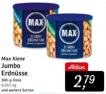 KONSUM Max Kiene Jumbo Erdnüsse 300 g Dose Angebot